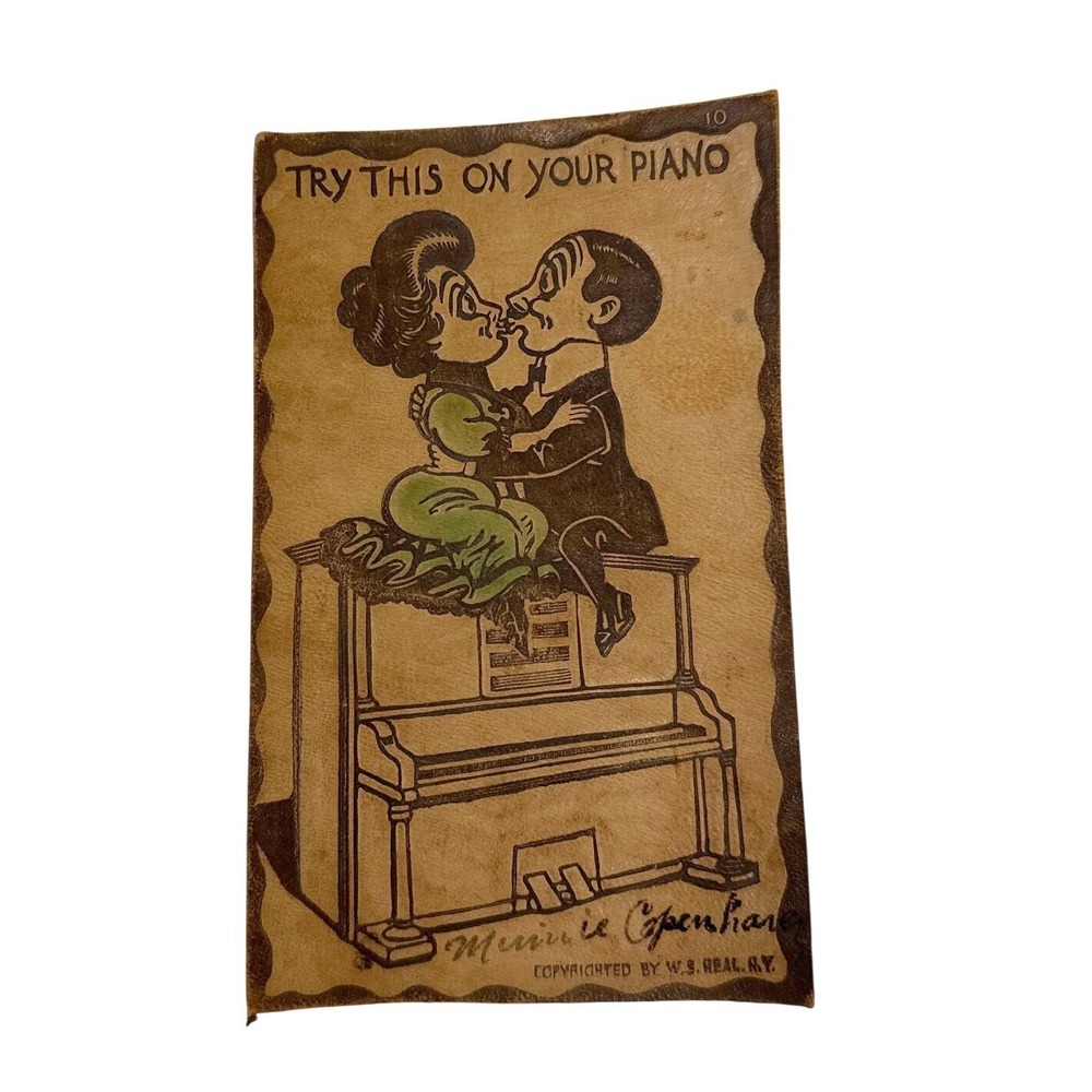 Vintage 1907 Leather‎ Postcard Ephemera 3x5